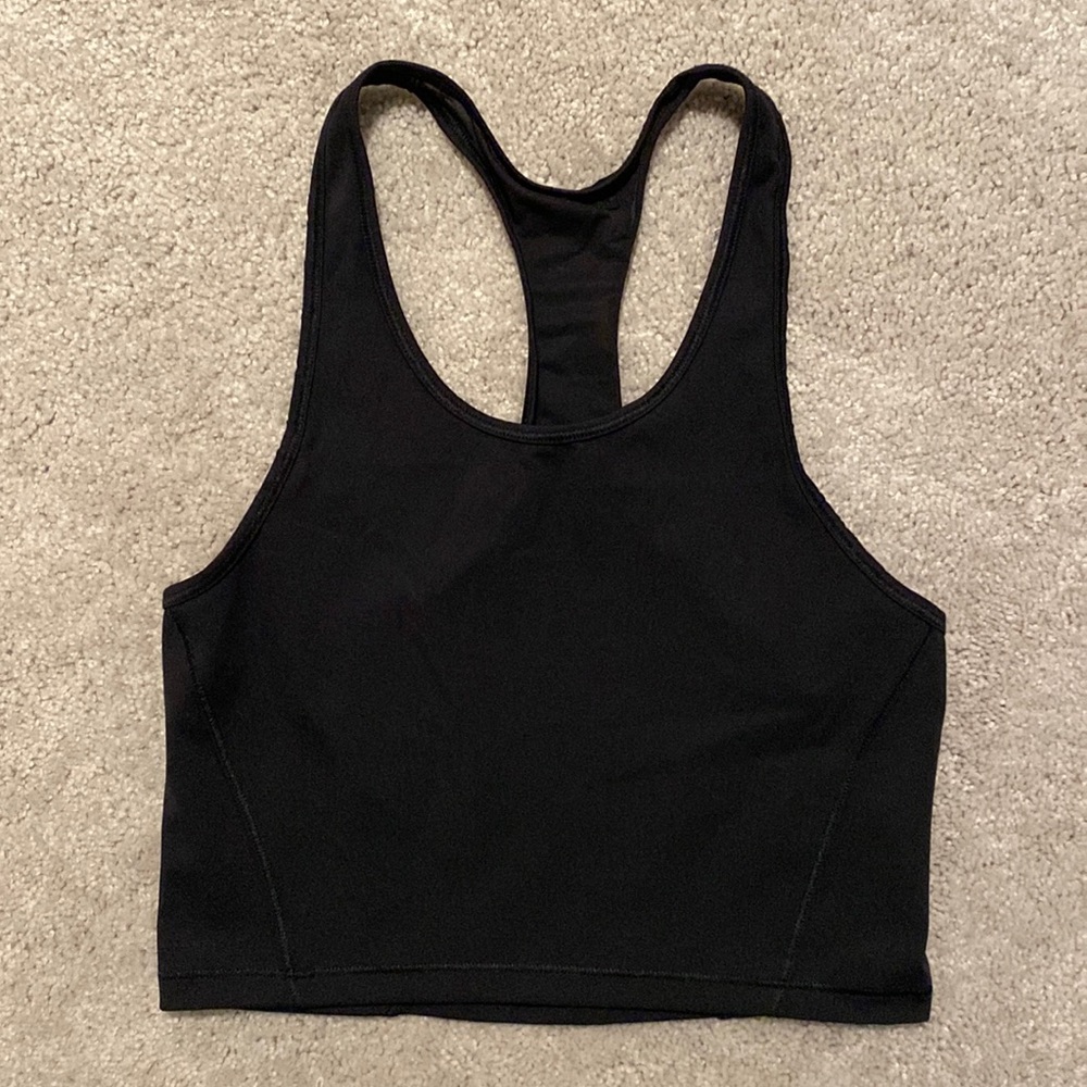 Athleta Black Lightning Crop Tank Supersonic